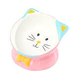 Elevated Cat Food Bowl Pet Feeding Bowl Non Slip Raised Tilted Pet Feeder Pink - Aladdin Shoppers