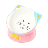 Elevated Cat Food Bowl Pet Feeding Bowl Non Slip Raised Tilted Pet Feeder Pink - Aladdin Shoppers