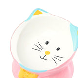 Elevated Cat Food Bowl Pet Feeding Bowl Non Slip Raised Tilted Pet Feeder Pink - Aladdin Shoppers