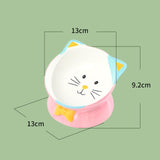 Elevated Cat Food Bowl Pet Feeding Bowl Non Slip Raised Tilted Pet Feeder Pink - Aladdin Shoppers
