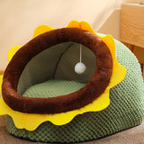 Large Sleeping Bed Basket with Ball Toy Warm Washable for Kitten Indoor Cats - Aladdin Shoppers