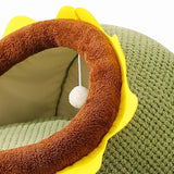 Large Sleeping Bed Basket with Ball Toy Warm Washable for Kitten Indoor Cats - Aladdin Shoppers