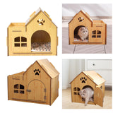 Wooden Kitty House Cat Shelter Comfortable for Small Dogs Without Door - Aladdin Shoppers