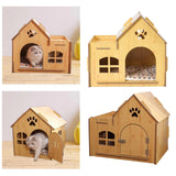 Wooden Kitty House Cat Shelter Comfortable for Small Dogs Without Door - Aladdin Shoppers