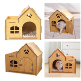 Wooden Kitty House Cat Shelter Comfortable for Small Dogs Without Door - Aladdin Shoppers