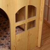 Wooden Kitty House Cat Shelter Comfortable for Small Dogs Without Door - Aladdin Shoppers