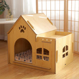 Wooden Kitty House Cat Shelter Comfortable for Small Dogs Without Door - Aladdin Shoppers