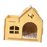 Wooden Kitty House Cat Shelter Comfortable for Small Dogs Without Door - Aladdin Shoppers