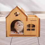 Wooden Kitty House Cat Shelter Comfortable for Small Dogs Without Door - Aladdin Shoppers