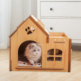 Wooden Kitty House Cat Shelter Comfortable for Small Dogs Without Door - Aladdin Shoppers