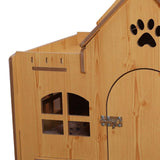 Wooden Kitty House Cat Shelter Comfortable for Small Dogs With Door - Aladdin Shoppers
