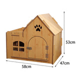 Wooden Kitty House Cat Shelter Comfortable for Small Dogs With Door - Aladdin Shoppers