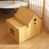 Wooden Kitty House Cat Shelter Comfortable for Small Dogs With Door - Aladdin Shoppers