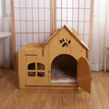 Wooden Kitty House Cat Shelter Comfortable for Small Dogs With Door - Aladdin Shoppers