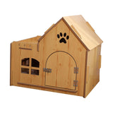 Wooden Kitty House Cat Shelter Comfortable for Small Dogs With Door - Aladdin Shoppers