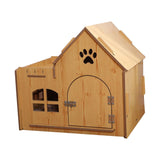 Wooden Kitty House Cat Shelter Comfortable for Small Dogs With Door - Aladdin Shoppers