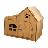 Wooden Kitty House Cat Shelter Comfortable for Small Dogs With Door - Aladdin Shoppers