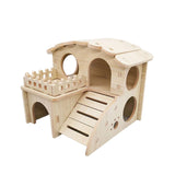 Wood Hamster House Hideout Play Exercise Toy Climbing Toy for Rat Hedgehog - Aladdin Shoppers