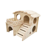 Wood Hamster House Hideout Play Exercise Toy Climbing Toy for Rat Hedgehog - Aladdin Shoppers