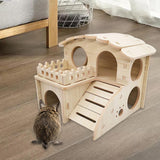 Wood Hamster House Hideout Play Exercise Toy Climbing Toy for Rat Hedgehog - Aladdin Shoppers