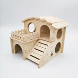 Wood Hamster House Hideout Play Exercise Toy Climbing Toy for Rat Hedgehog - Aladdin Shoppers