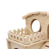 Wood Hamster House Hideout Play Exercise Toy Climbing Toy for Rat Hedgehog - Aladdin Shoppers