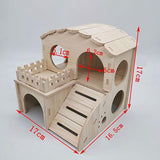 Wood Hamster House Hideout Play Exercise Toy Climbing Toy for Rat Hedgehog - Aladdin Shoppers