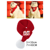 Cat Knit Scarf, Dog Scarf Neck Warmer Bandana Pet Scarf for New Year Festive S - Aladdin Shoppers