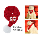 Cat Knit Scarf, Dog Scarf Neck Warmer Bandana Pet Scarf for New Year Festive S - Aladdin Shoppers