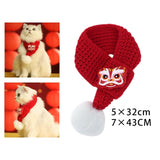 Cat Knit Scarf, Dog Scarf Neck Warmer Bandana Pet Scarf for New Year Festive S - Aladdin Shoppers