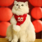 Cat Knit Scarf, Dog Scarf Neck Warmer Bandana Pet Scarf for New Year Festive S - Aladdin Shoppers