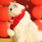 Cat Knit Scarf, Dog Scarf Neck Warmer Bandana Pet Scarf for New Year Festive M - Aladdin Shoppers