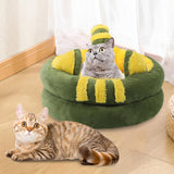 Dog Bed Comfortable Nesting Cave Non Slip Bottom for Cats Kitty Kitten Green Small - Aladdin Shoppers