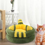 Dog Bed Comfortable Nesting Cave Non Slip Bottom for Cats Kitty Kitten Green Small - Aladdin Shoppers