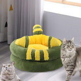 Dog Bed Comfortable Nesting Cave Non Slip Bottom for Cats Kitty Kitten Green Small - Aladdin Shoppers