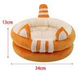 Dog Bed Comfortable Nesting Cave Non Slip Bottom for Cats Kitty Kitten Orange Small - Aladdin Shoppers