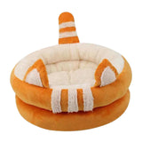 Dog Bed Comfortable Nesting Cave Non Slip Bottom for Cats Kitty Kitten Orange Small - Aladdin Shoppers