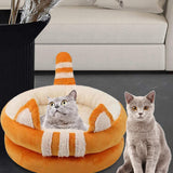 Dog Bed Comfortable Nesting Cave Non Slip Bottom for Cats Kitty Kitten Orange Small - Aladdin Shoppers