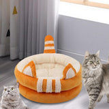 Dog Bed Comfortable Nesting Cave Non Slip Bottom for Cats Kitty Kitten Orange Small - Aladdin Shoppers