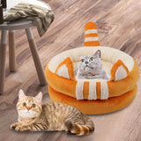 Dog Bed Comfortable Nesting Cave Non Slip Bottom for Cats Kitty Kitten Orange Small - Aladdin Shoppers