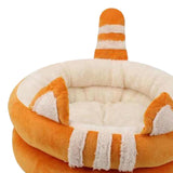 Dog Bed Comfortable Nesting Cave Non Slip Bottom for Cats Kitty Kitten Orange Large - Aladdin Shoppers