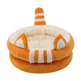 Dog Bed Comfortable Nesting Cave Non Slip Bottom for Cats Kitty Kitten Orange Large - Aladdin Shoppers