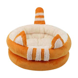Dog Bed Comfortable Nesting Cave Non Slip Bottom for Cats Kitty Kitten Orange Large - Aladdin Shoppers