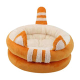 Dog Bed Comfortable Nesting Cave Non Slip Bottom for Cats Kitty Kitten Orange Large - Aladdin Shoppers