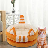 Dog Bed Comfortable Nesting Cave Non Slip Bottom for Cats Kitty Kitten Orange Large - Aladdin Shoppers