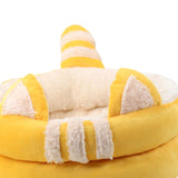 Dog Bed Comfortable Nesting Cave Non Slip Bottom for Cats Kitty Kitten Yellow Small - Aladdin Shoppers