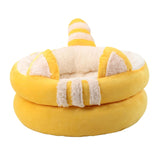 Dog Bed Comfortable Nesting Cave Non Slip Bottom for Cats Kitty Kitten Yellow Small - Aladdin Shoppers