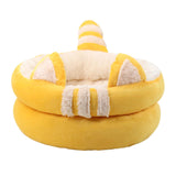 Dog Bed Comfortable Nesting Cave Non Slip Bottom for Cats Kitty Kitten Yellow Small - Aladdin Shoppers