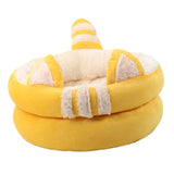 Dog Bed Comfortable Nesting Cave Non Slip Bottom for Cats Kitty Kitten Yellow Small - Aladdin Shoppers