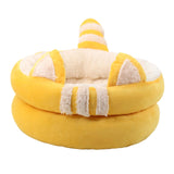 Dog Bed Comfortable Nesting Cave Non Slip Bottom for Cats Kitty Kitten Yellow Small - Aladdin Shoppers